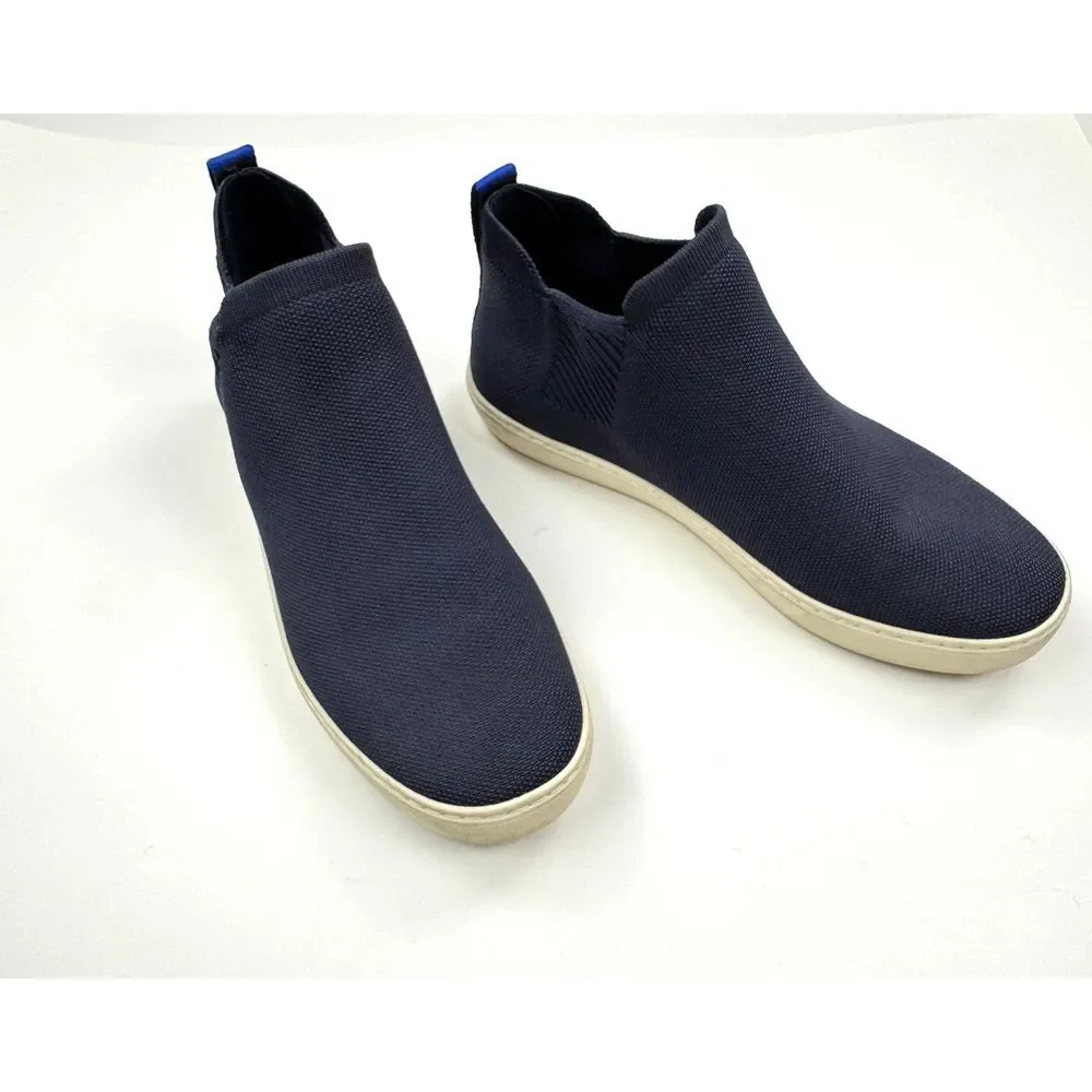 Rothy's Chelsea Boots Women 11 $145 Knit Comfort Washable Sneaker Round Toe Navy
